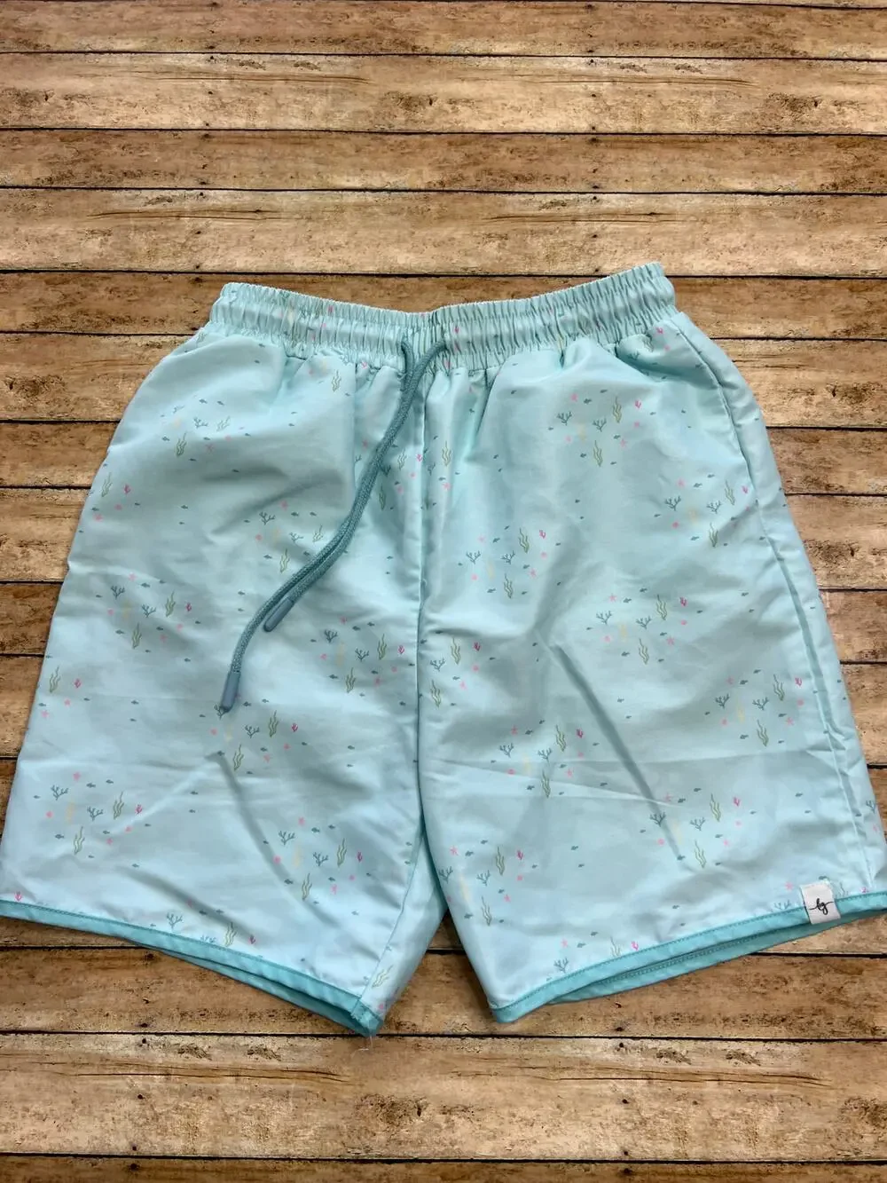 Love and Grow Aqua Fish Swim Trunks Boys Size 10y